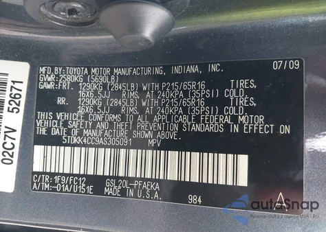 2010 Toyota Sienna Le from USA, damaged, VIN 5TDKK4CC9AS305091